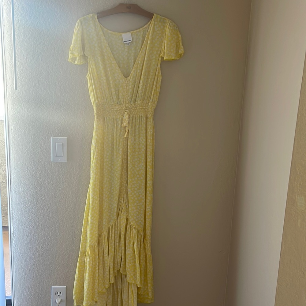 Short Sleeve High Low Maxi Dress